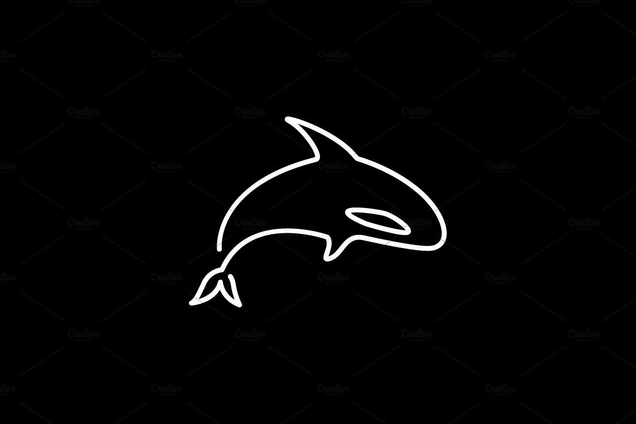 continuous lines orca whale logo cover image.