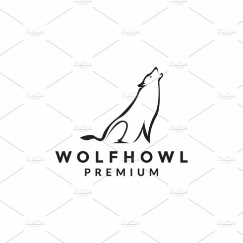 modern shape wolf howl logo symbol cover image.