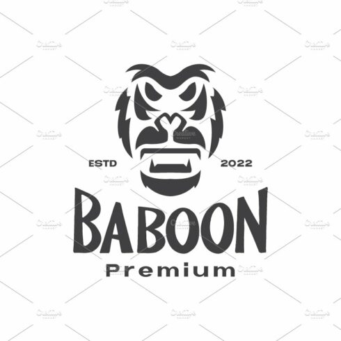 head monkey baboon vintage logo cover image.