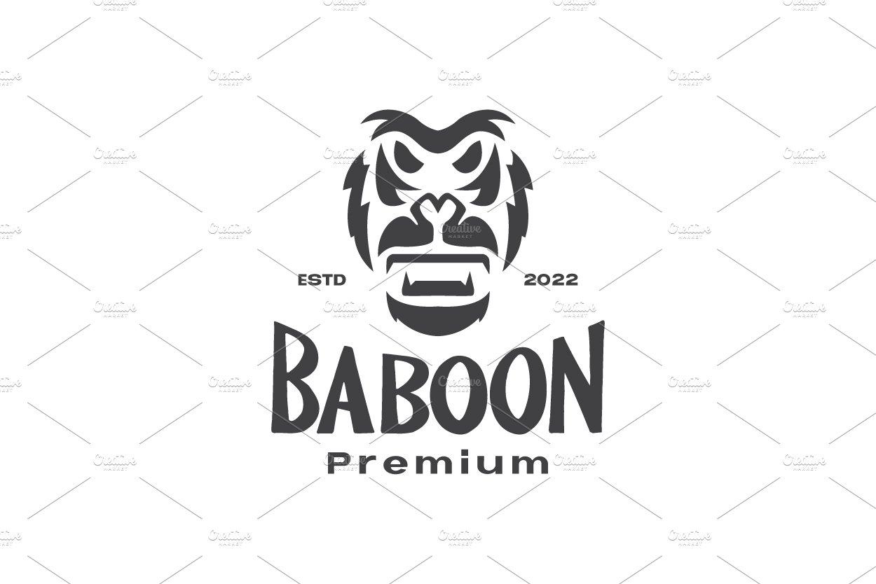 head monkey baboon vintage logo cover image.