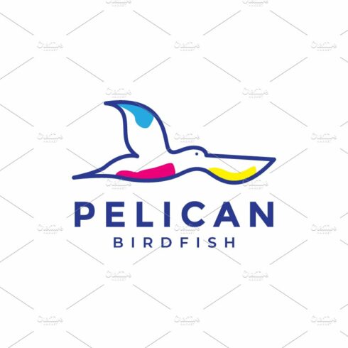 abstract colorful fly pelican logo cover image.