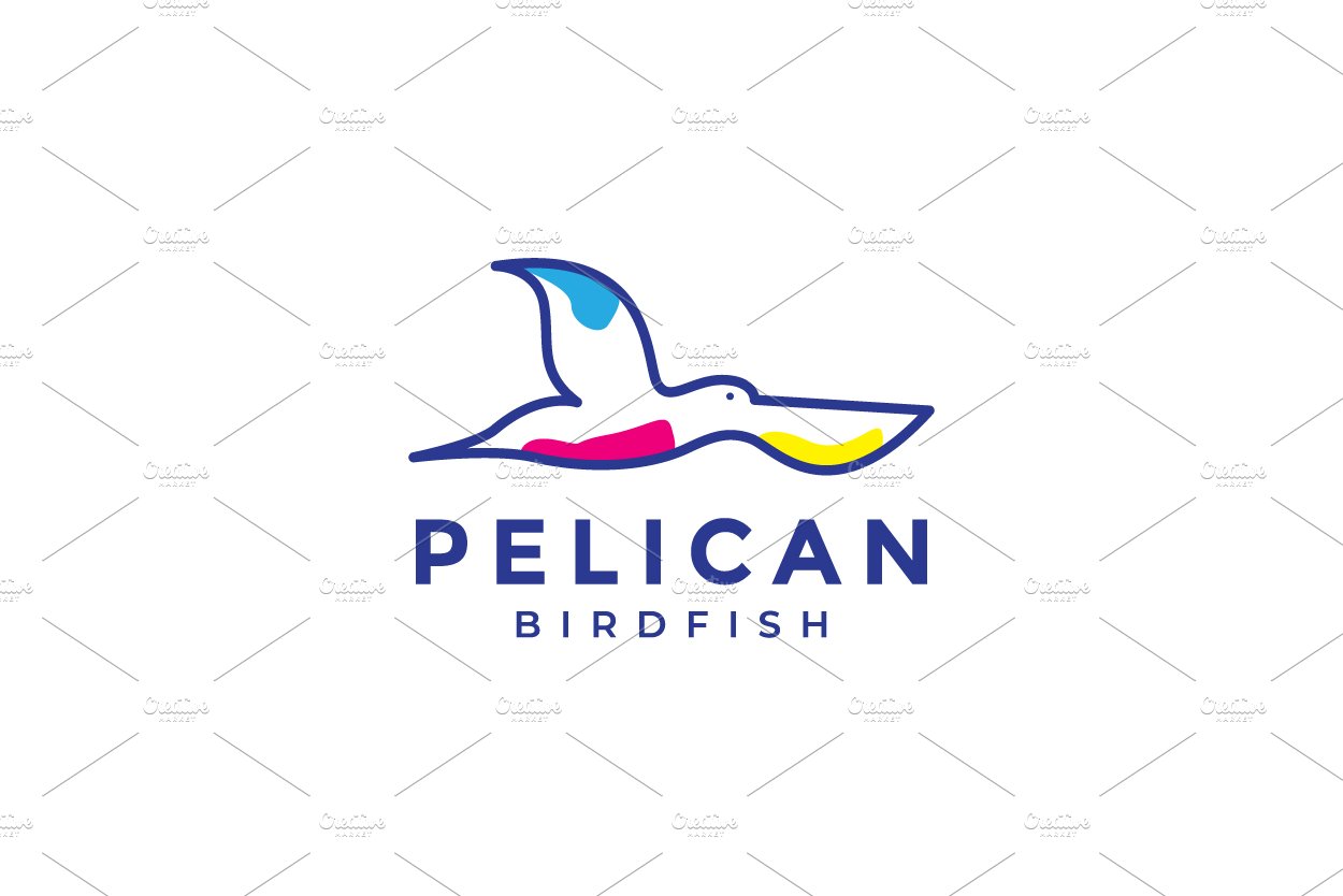 abstract colorful fly pelican logo cover image.