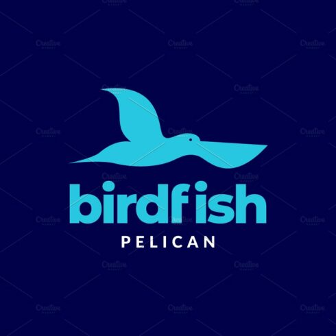 abstract flying pelican logo design cover image.