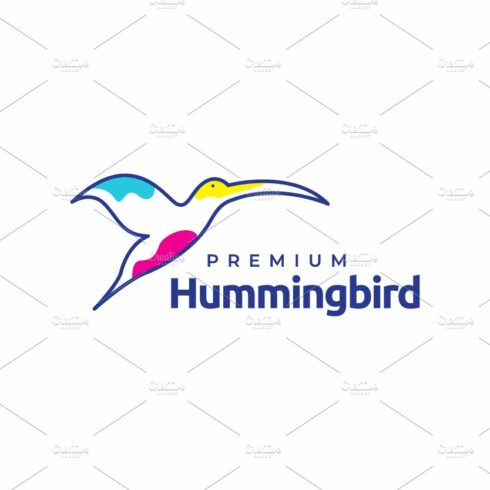 flying hummingbird abstract logo cover image.