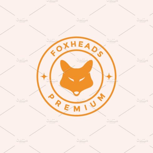 simple head fox orange badge logo cover image.