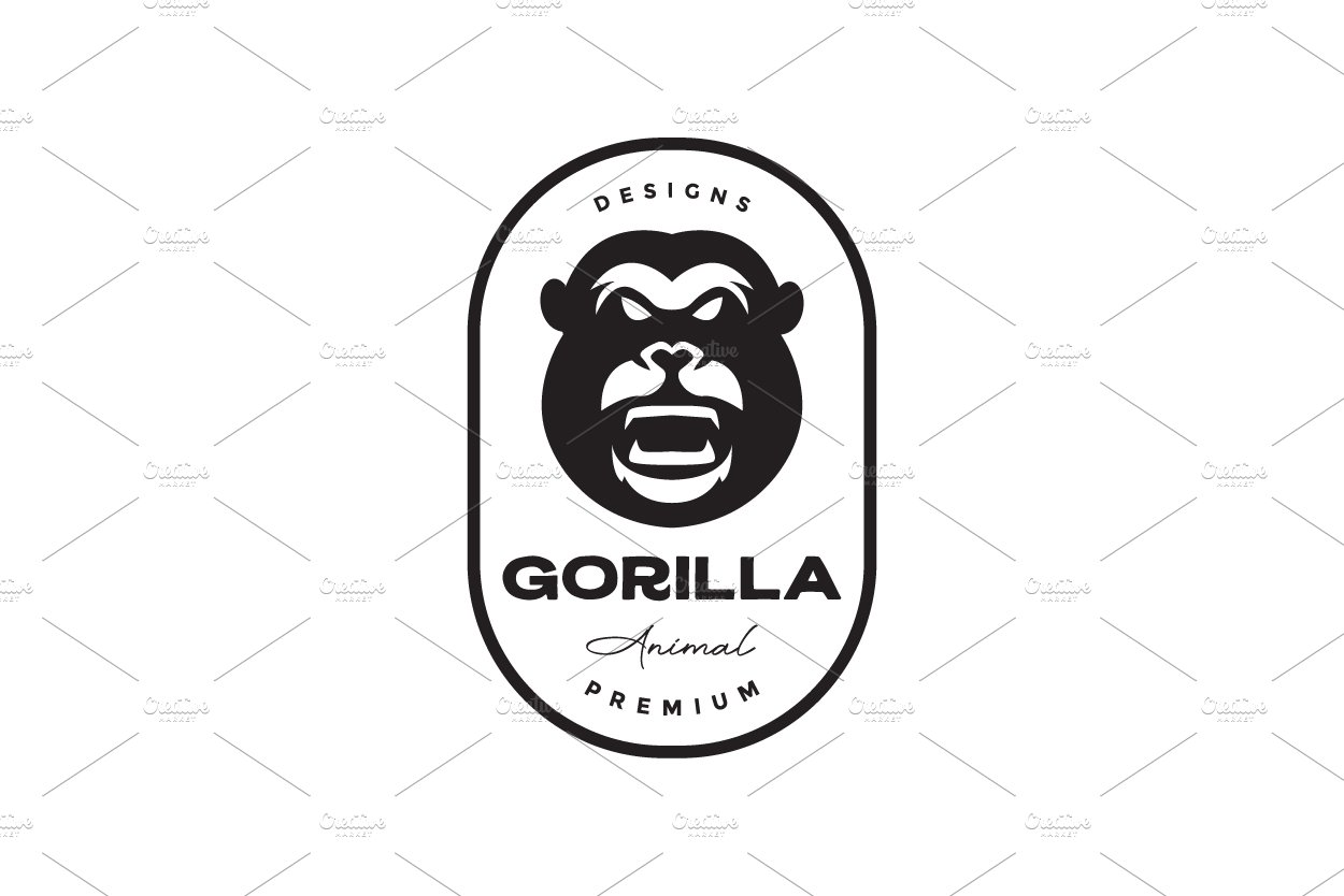 vintage badge with gorilla logo cover image.