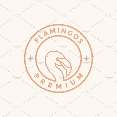 line flamingo minimalist badge logo cover image.