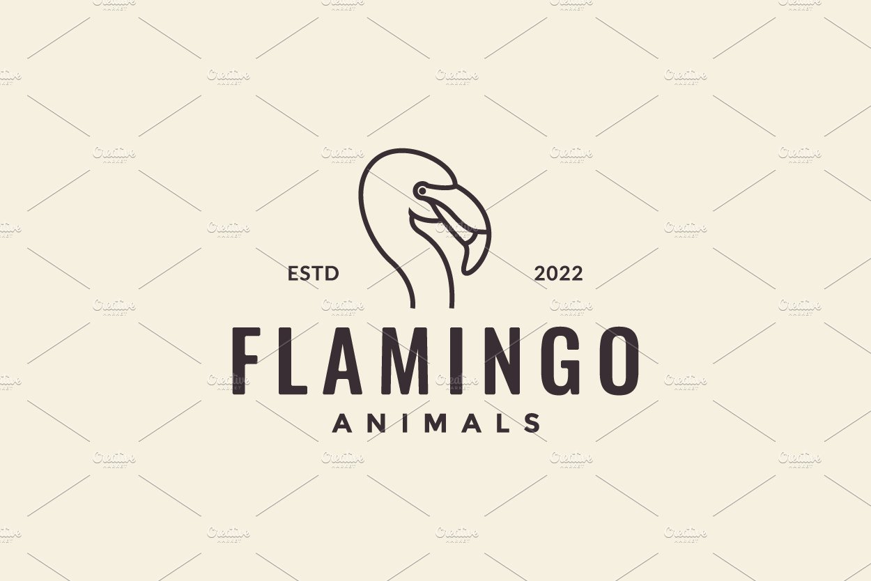 flamingo minimalist hipster logo cover image.