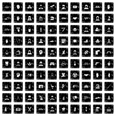 100 human resources icons set cover image.