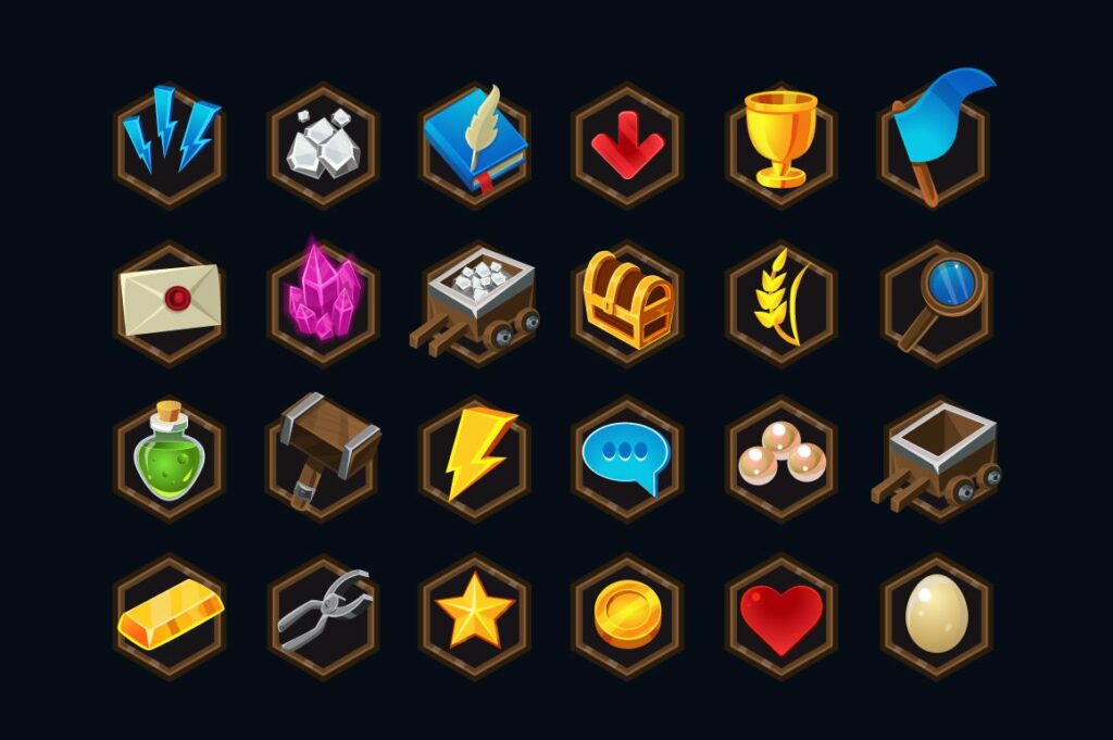 Set of 100 game icons – MasterBundles