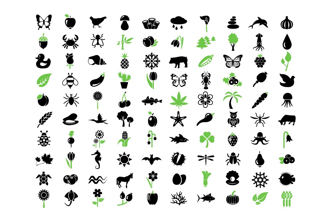 NATURE - vector icons preview image.