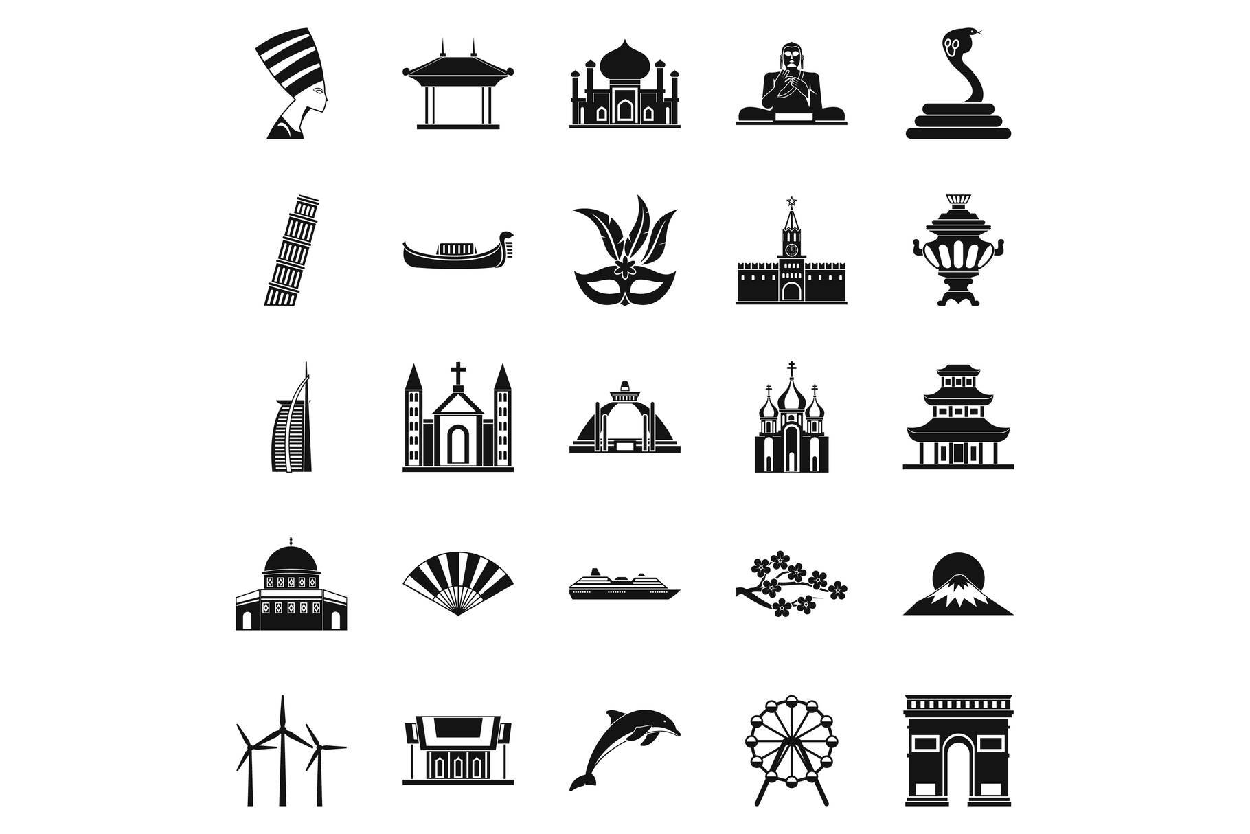 World religion icons set cover image.