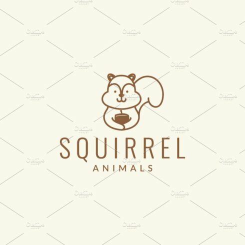 squirrel with oak cute cartoon logo cover image.