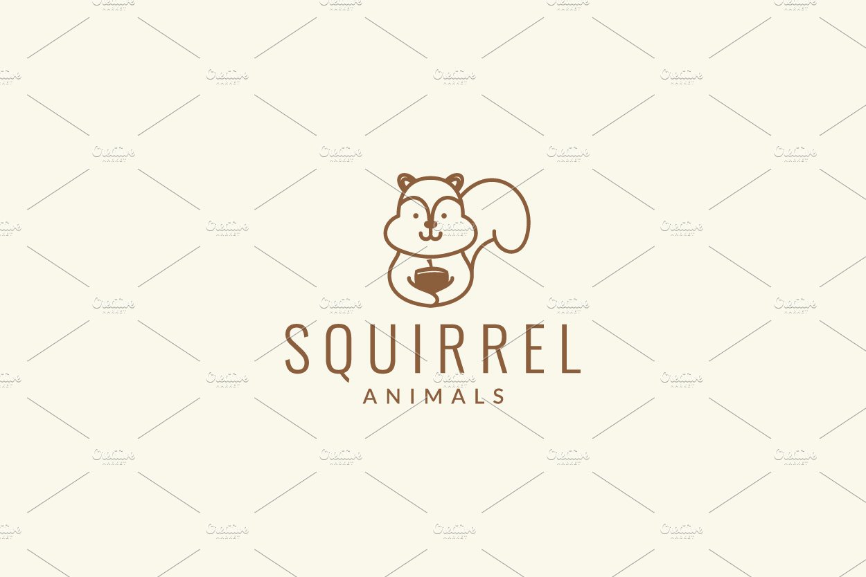 squirrel with oak cute cartoon logo cover image.