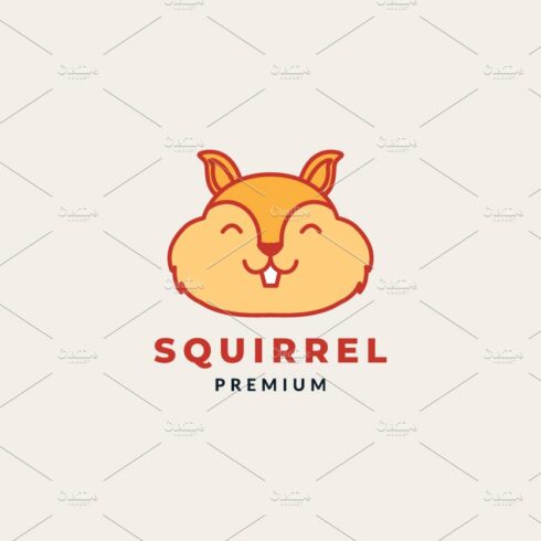 squirrel smile head face cute logo cover image.