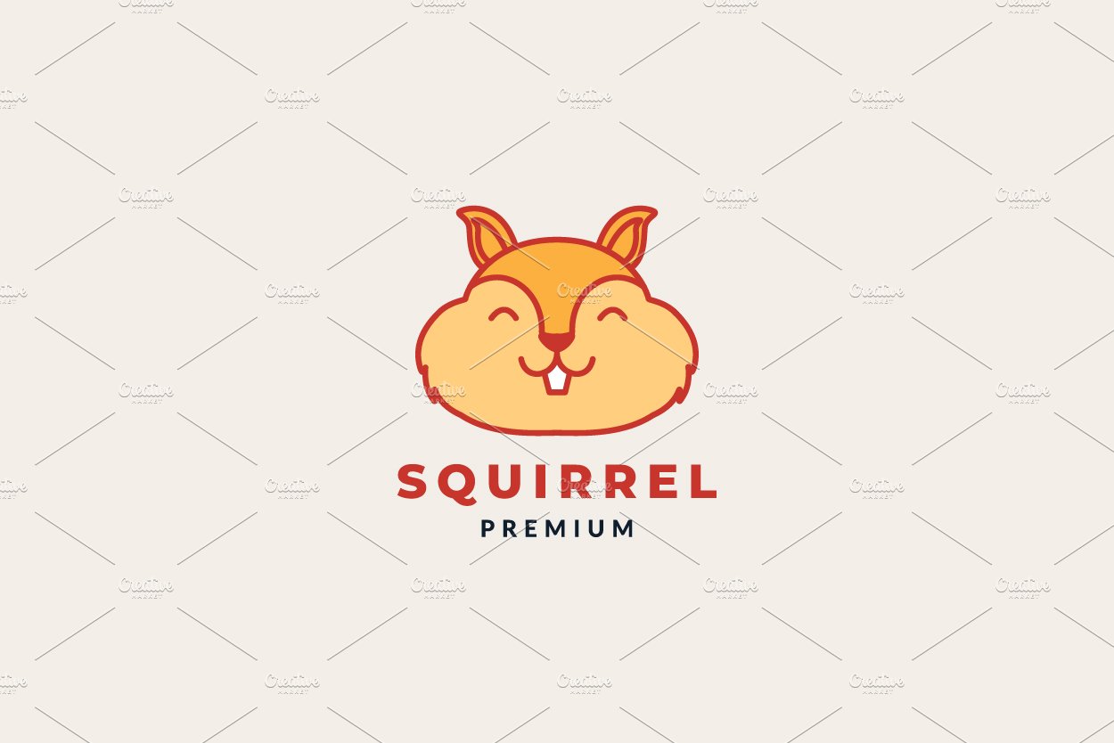 squirrel smile head face cute logo cover image.