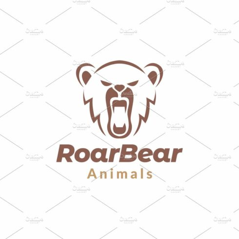 face bear grizzly roar minimal logo cover image.