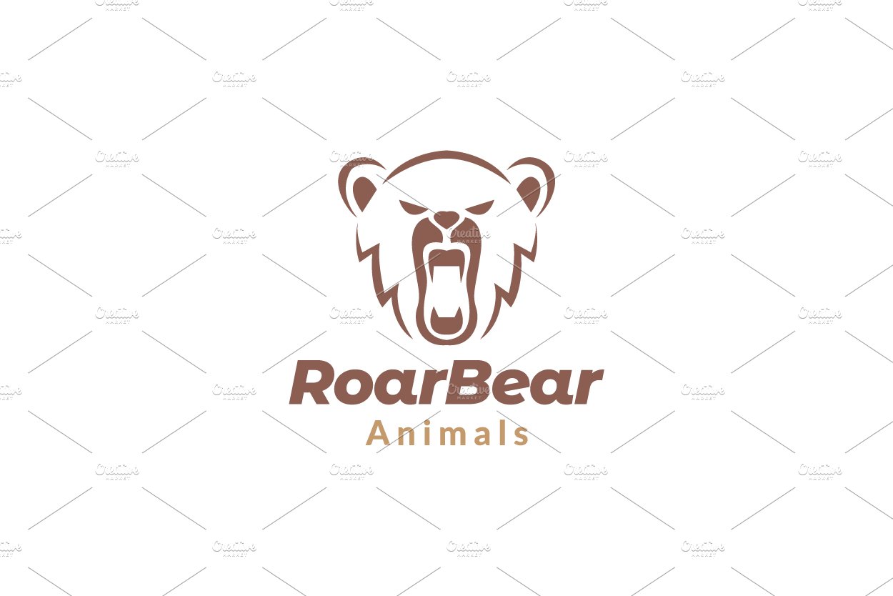 face bear grizzly roar minimal logo cover image.