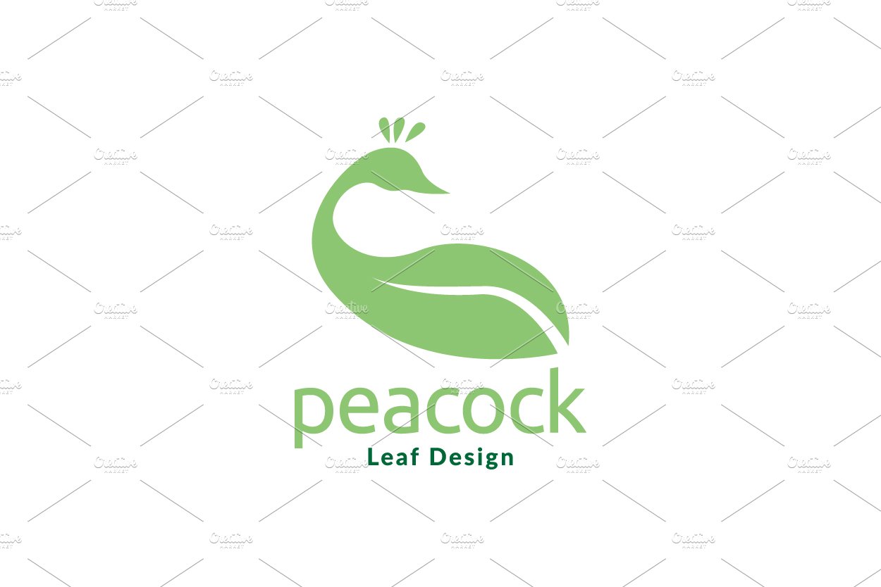 peacock with leaf green logo design cover image.