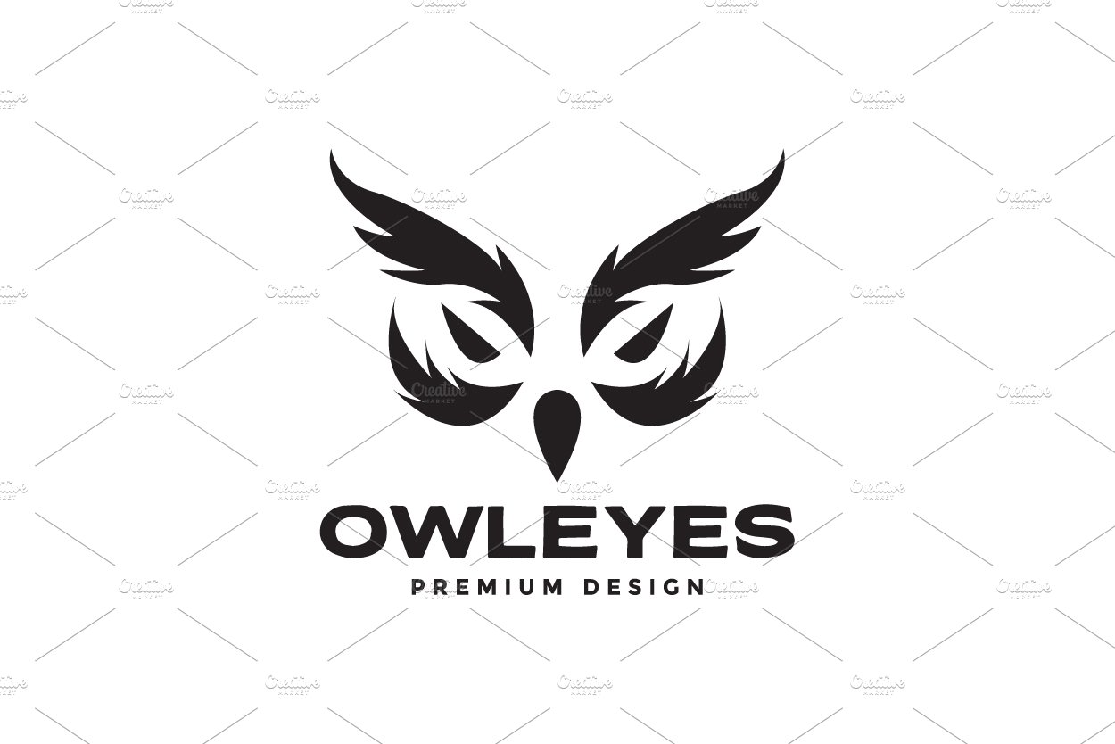 old face owl black logo design cover image.