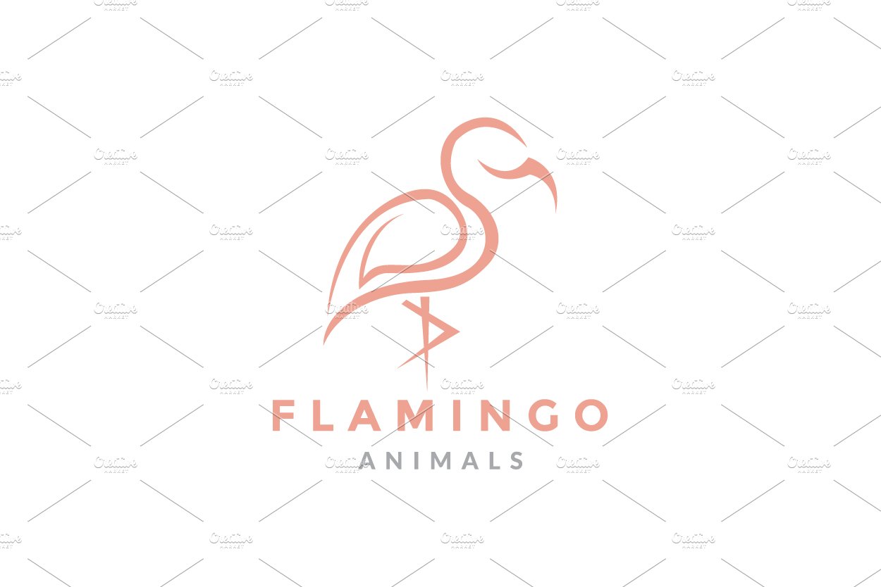 logo animal bird minimal flamingo cover image.