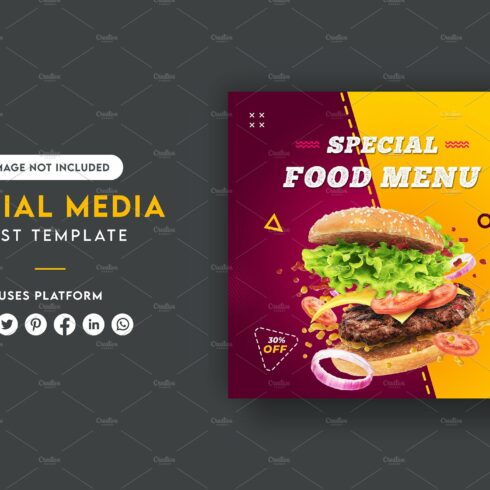 Burger Social Media Post Banner cover image.