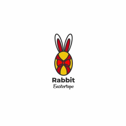 Rabbit eastertape vector logo design cover image.