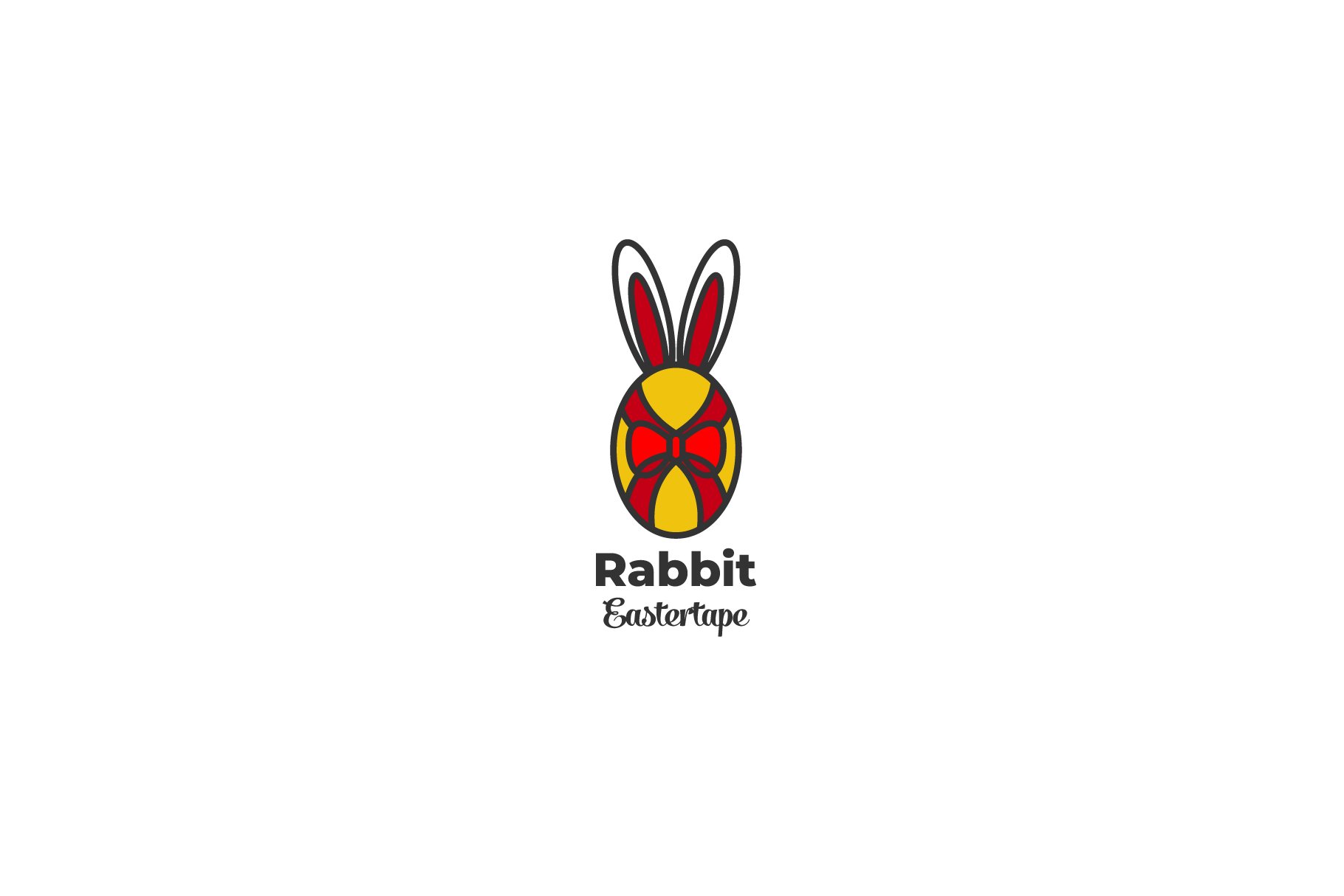 Rabbit eastertape vector logo design cover image.