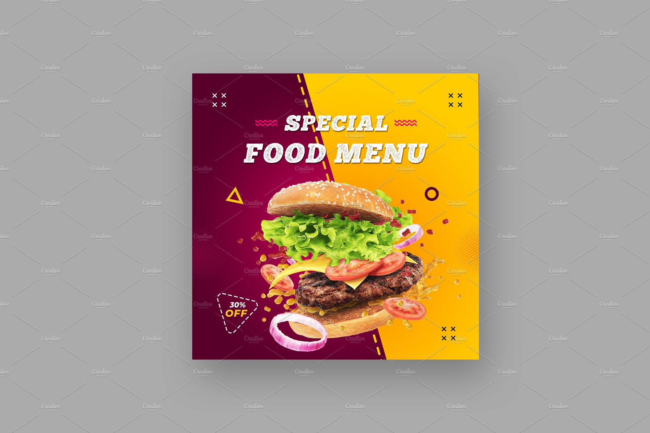 Burger Social Media Post Banner preview image.
