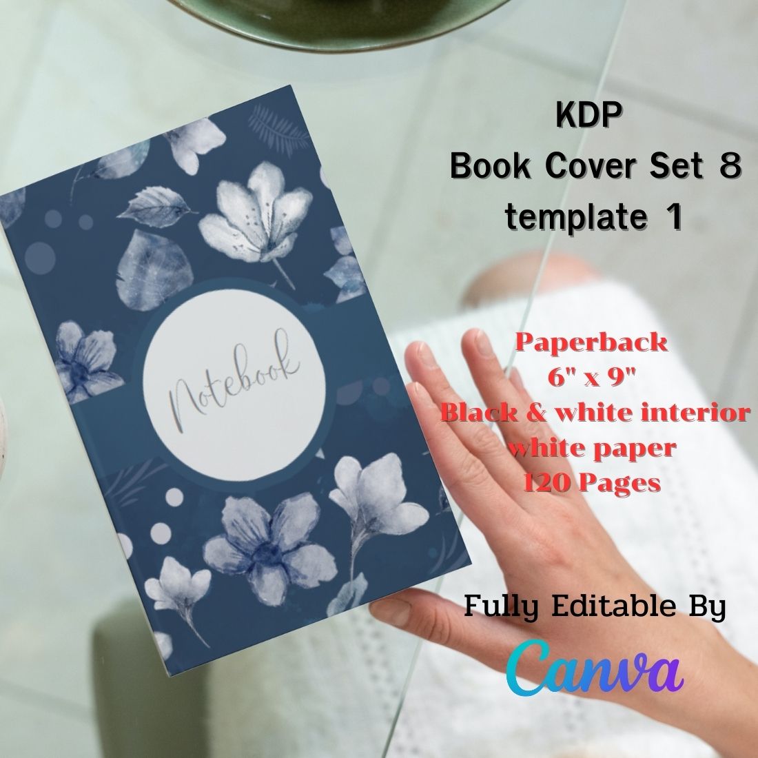 KDP Book Cover Set Canva Template – Paperback preview image.