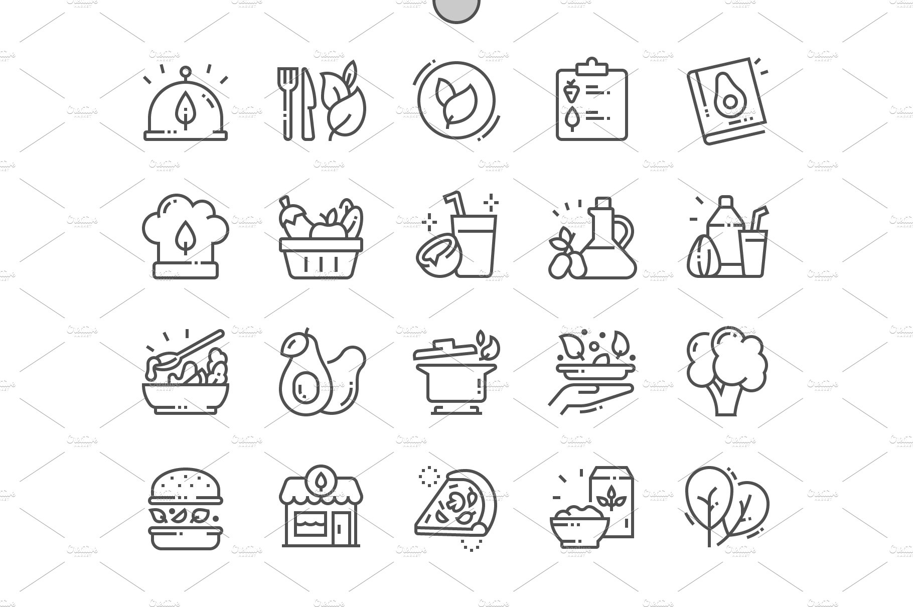 Vegan Line Icons cover image.
