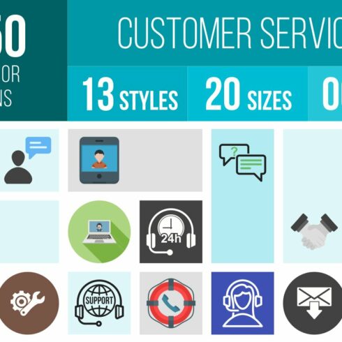 650 Customer Services Icons cover image.
