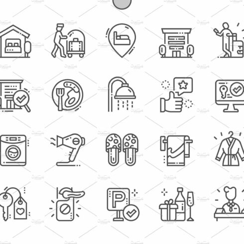 Accommodation Line Icons cover image.