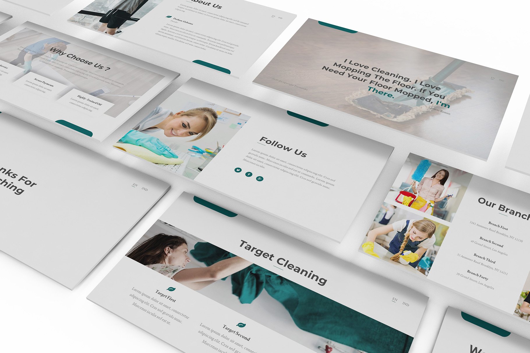 Cleaning Service Powerpoint Template preview image.