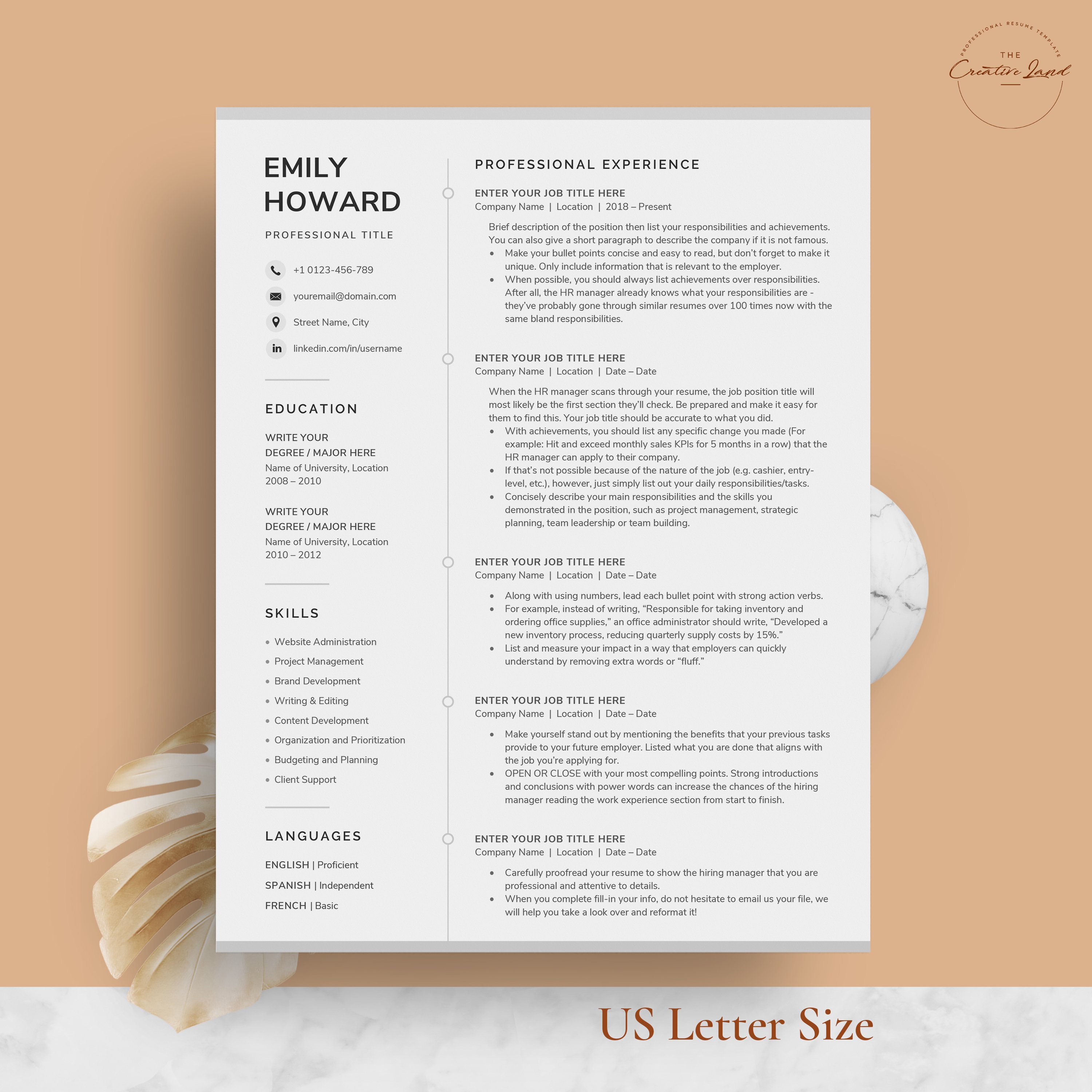 Resume/CV - The Howard preview image.