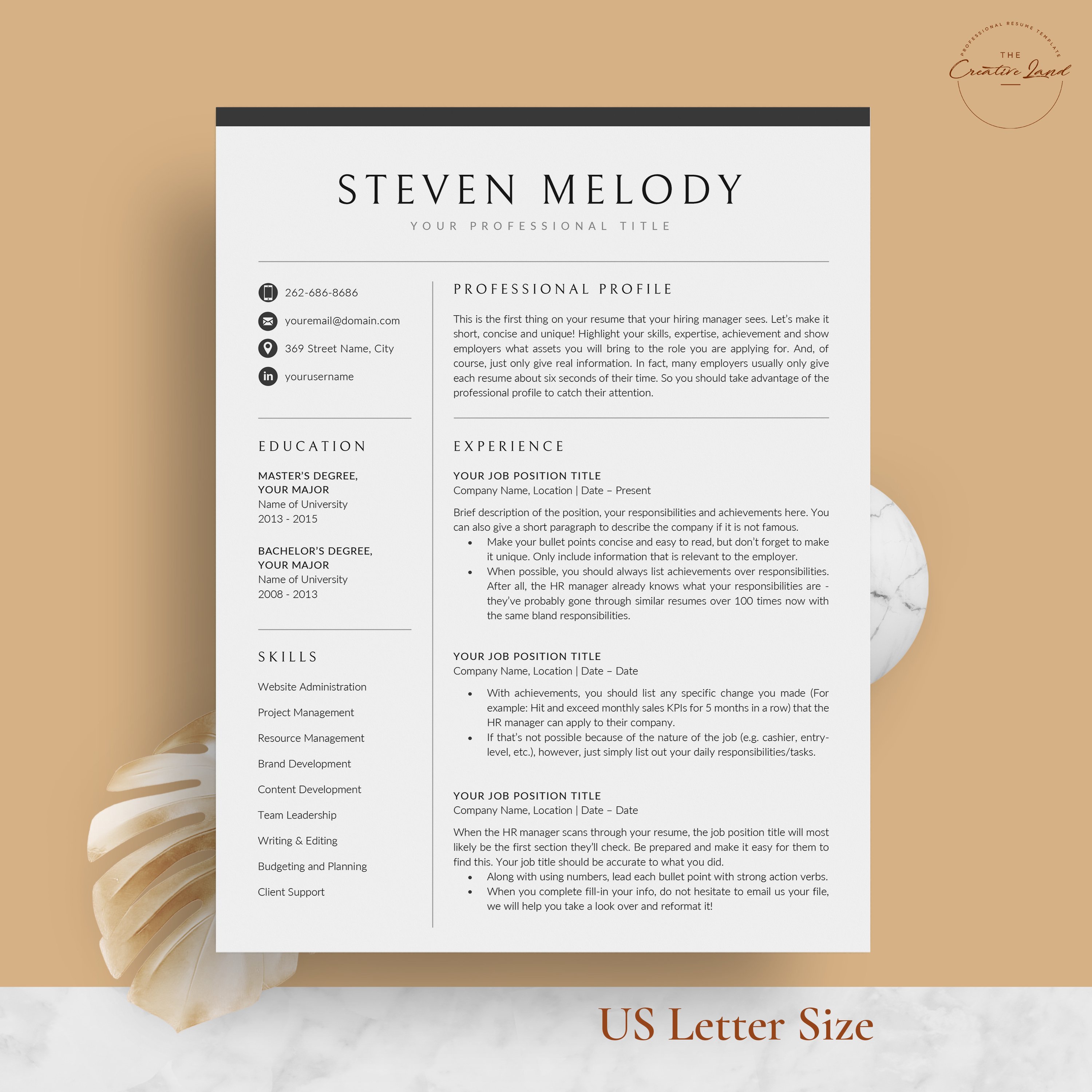 Resume/CV - The Melody preview image.