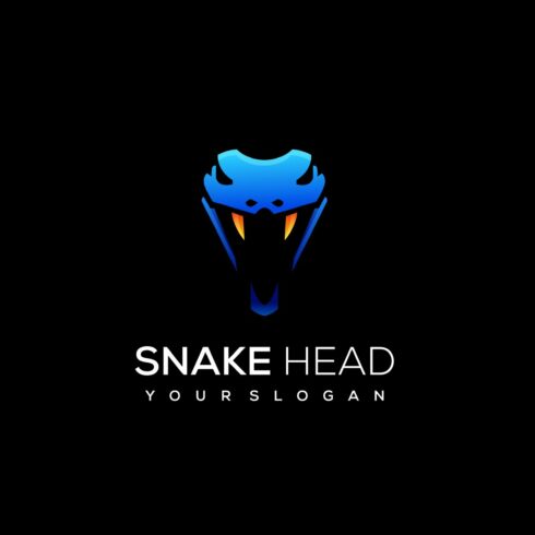 snake head logo design gradient cover image.