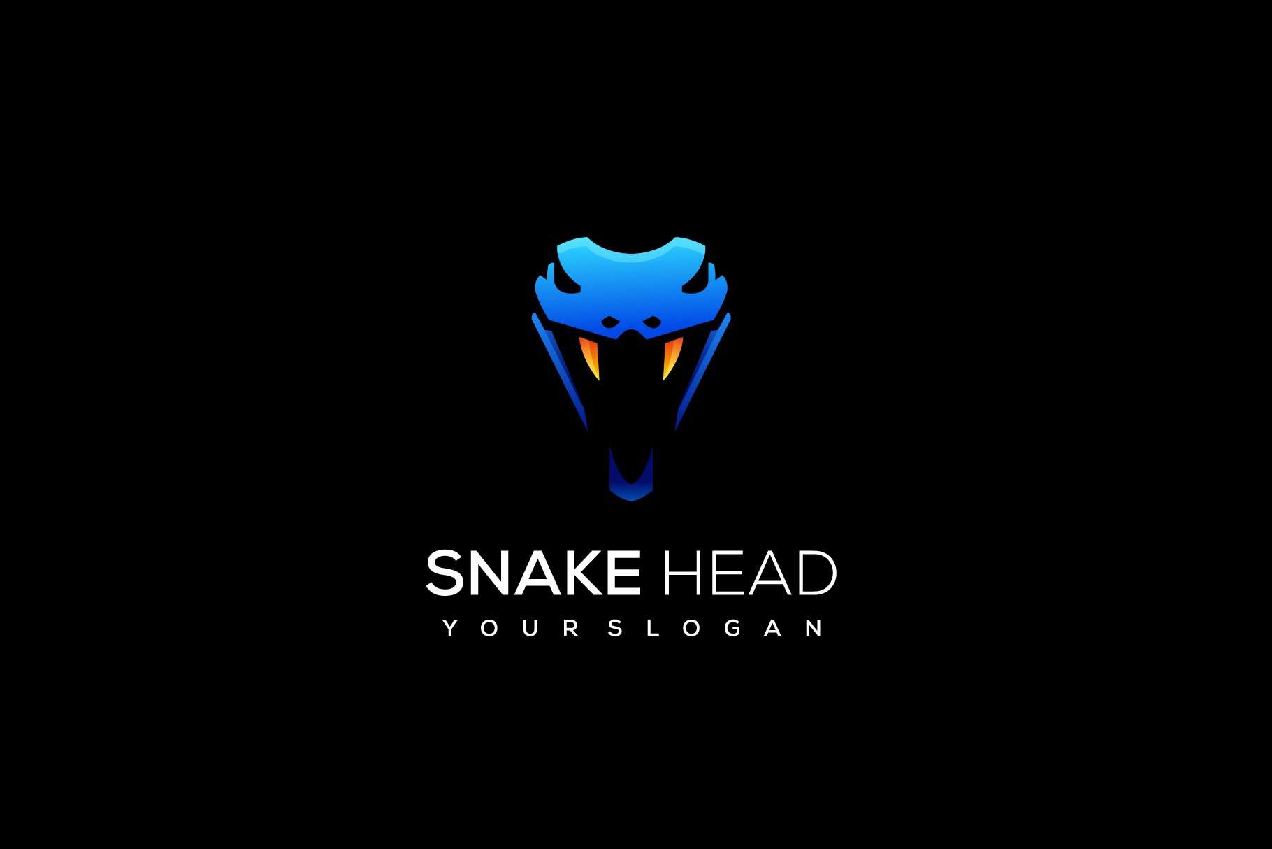 snake head logo design gradient cover image.