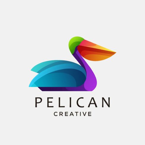 pelican logo design gradient color cover image.