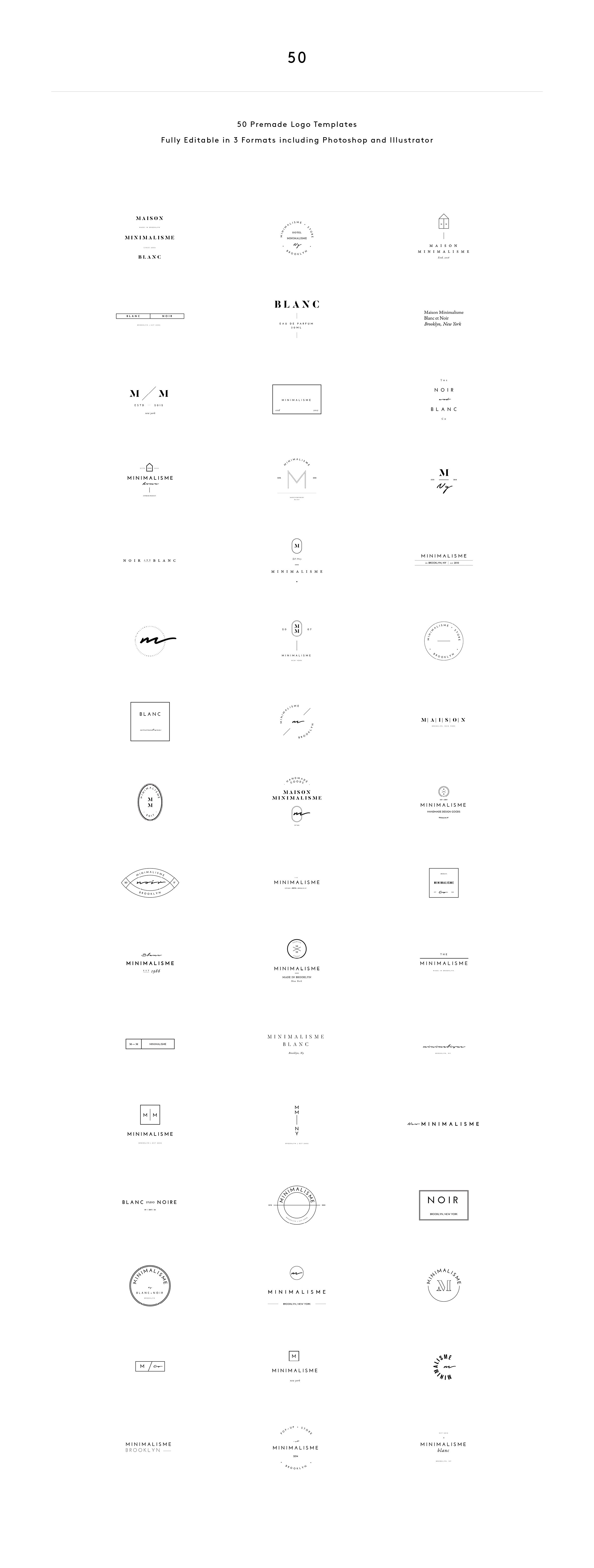 50 Minimal Fashion Brand Logos preview image.