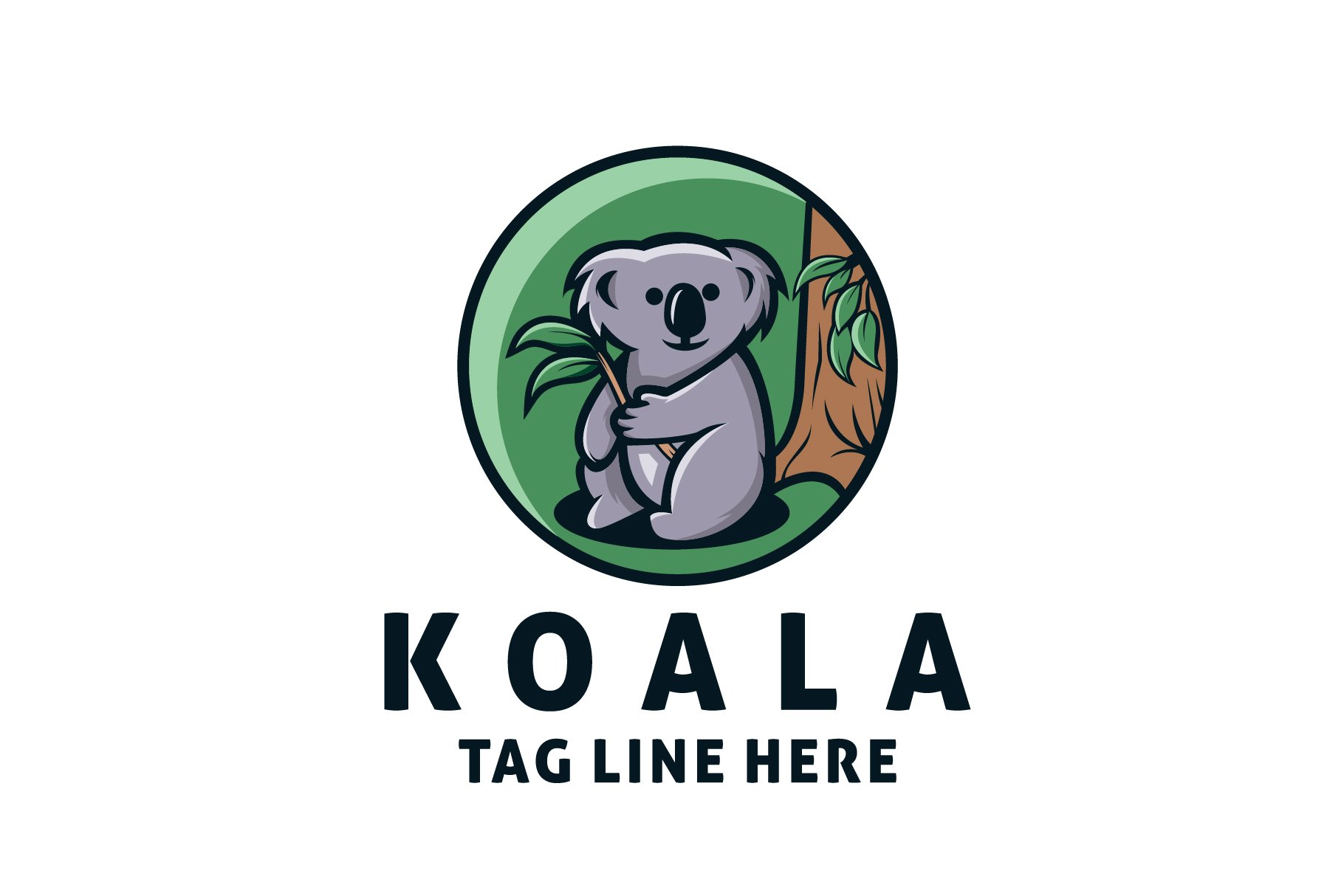 cute koala logo design template cover image.