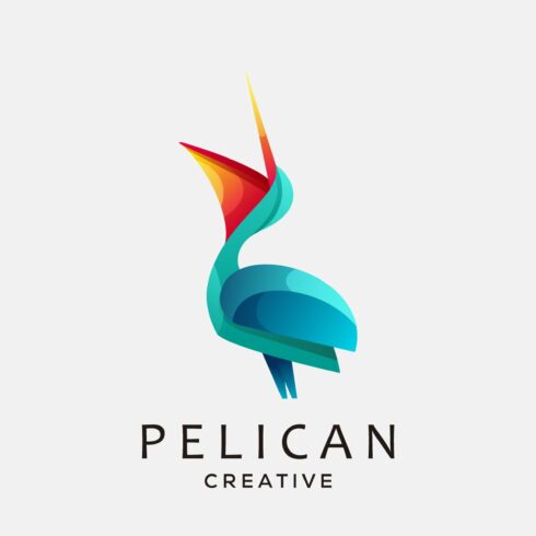 pelican logo design gradient color cover image.