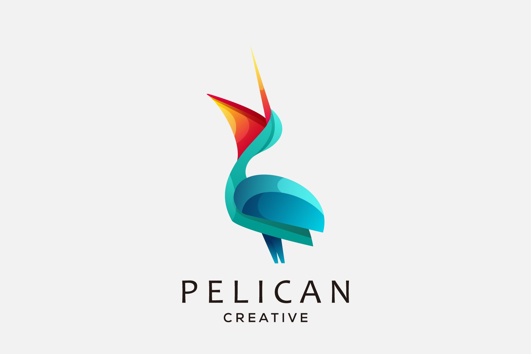 pelican logo design gradient color cover image.