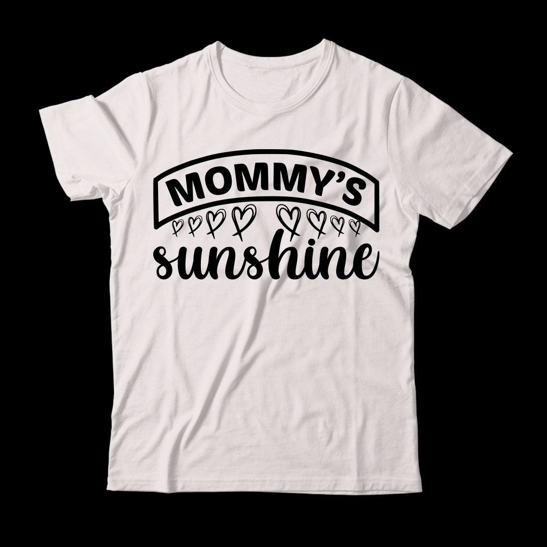 White t - shirt with the words mommy's sunshine on it.
