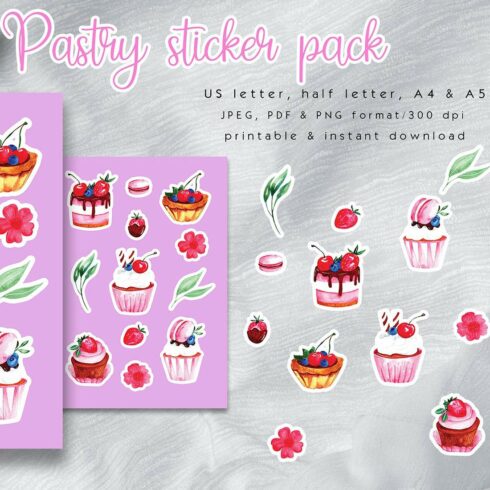 Pastry Cupcakes Sticker Pack cover image.