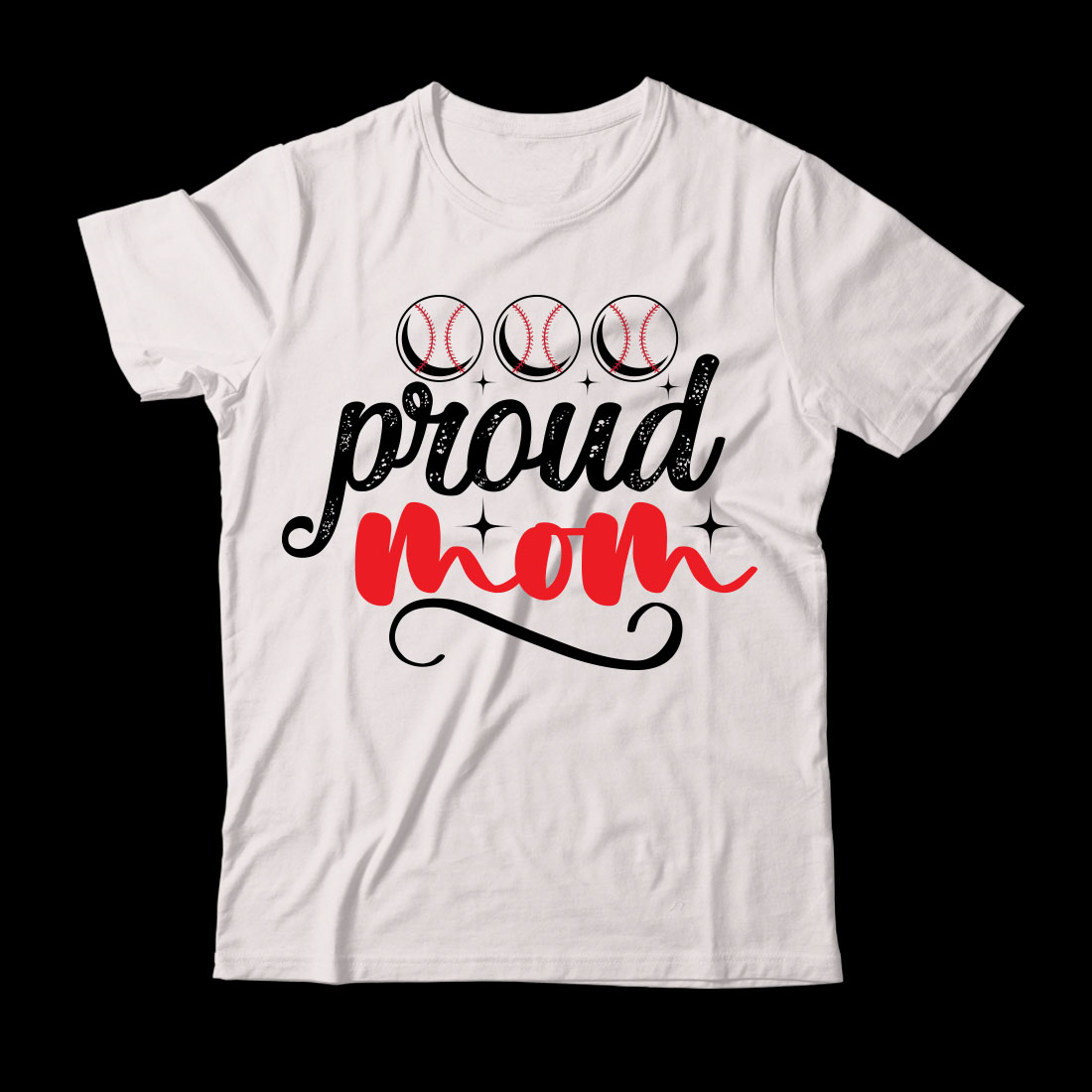 White t - shirt that says proud mom.