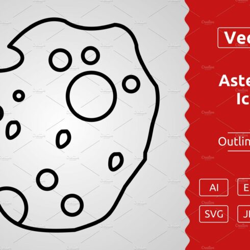Vector Asteroid Outline Icon cover image.