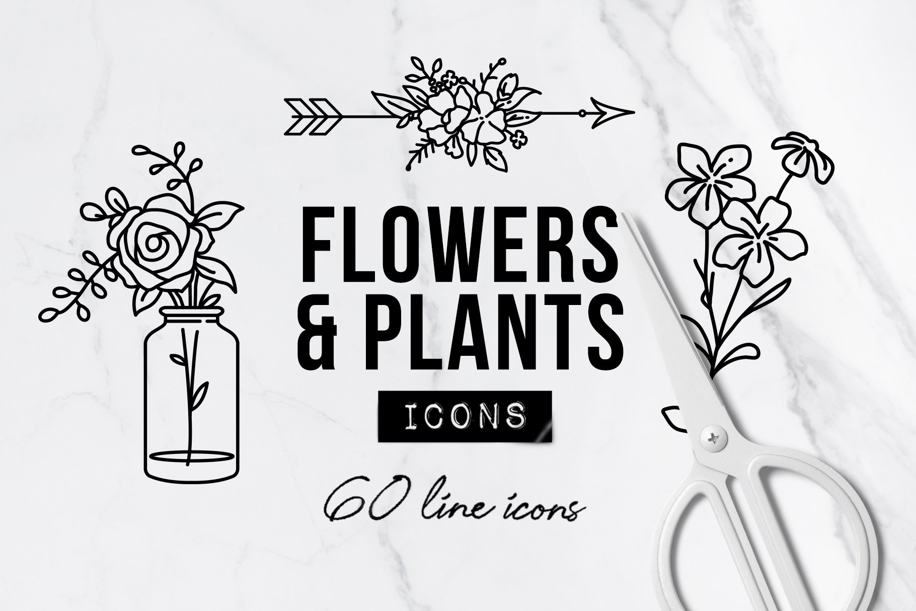 11 plant flower line icons 896