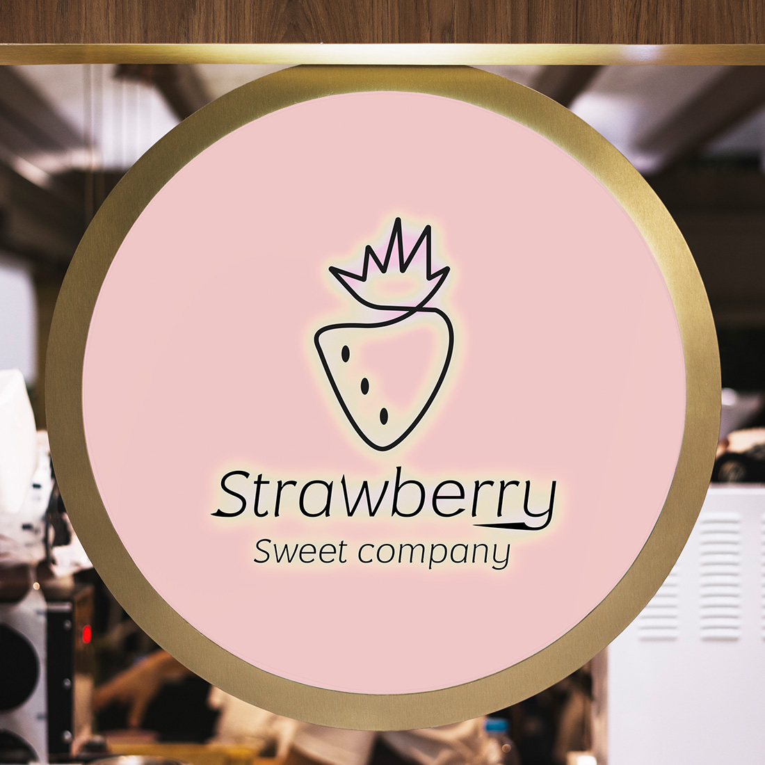 strawberry sweets art confectioner logo - MasterBundles