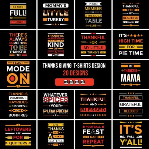 Thanks giving T-Shirts Design 20 Designs cover image.